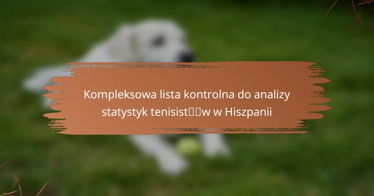 Kompleksowa lista kontrolna do analizy statystyk tenisistów w Hiszpanii