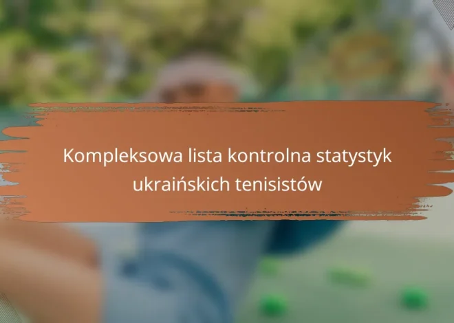 Kompleksowa lista kontrolna statystyk ukraińskich tenisistów