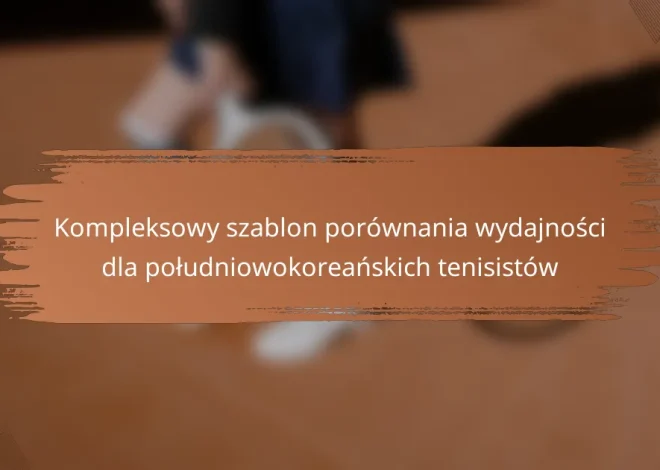 Kompleksowy szablon porównania wydajności dla południowokoreańskich tenisistów