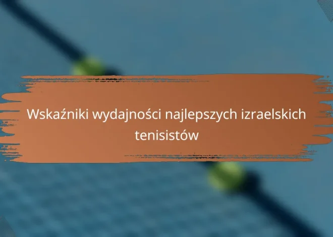 Wskaźniki wydajności najlepszych izraelskich tenisistów
