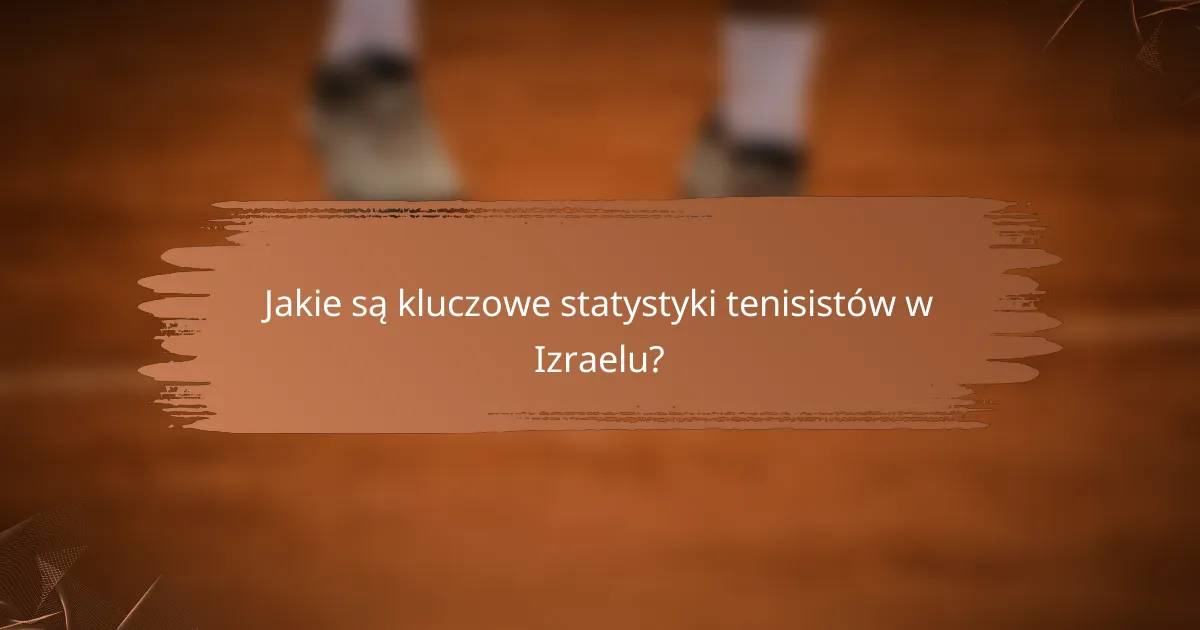 Jakie są kluczowe statystyki tenisistów w Izraelu?