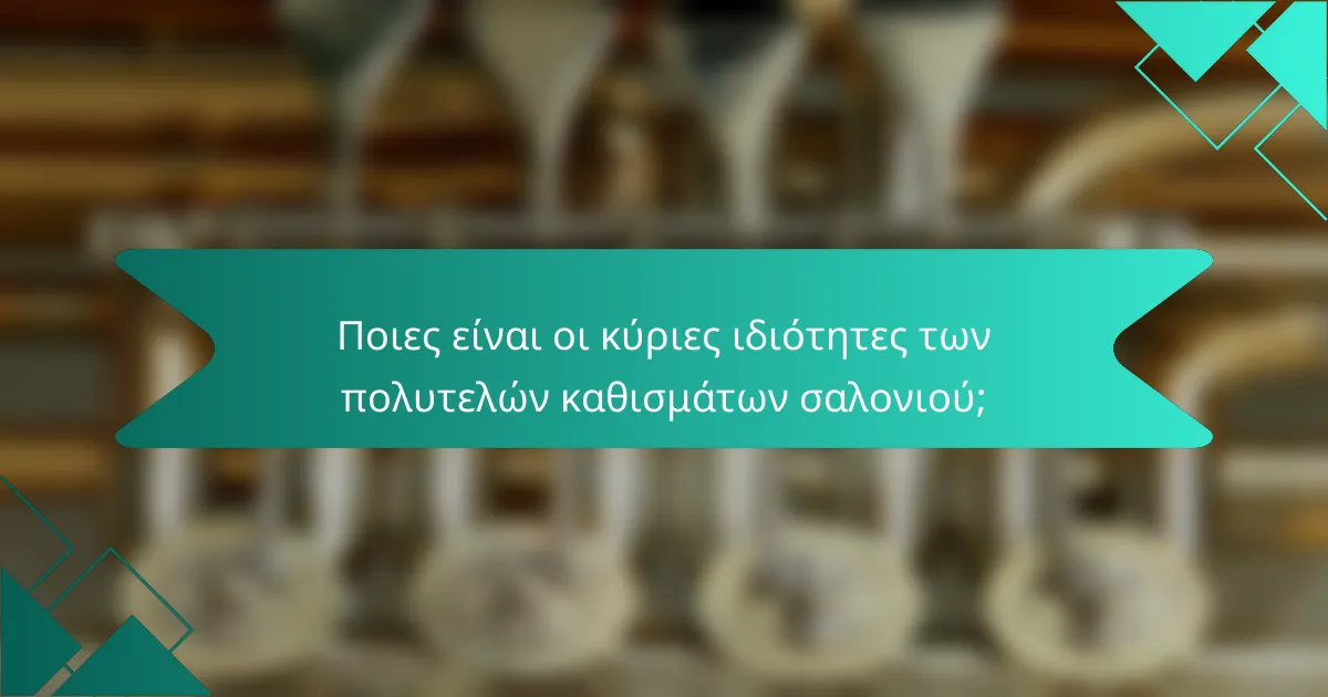 Ποιες είναι οι κύριες ιδιότητες των πολυτελών καθισμάτων σαλονιού;